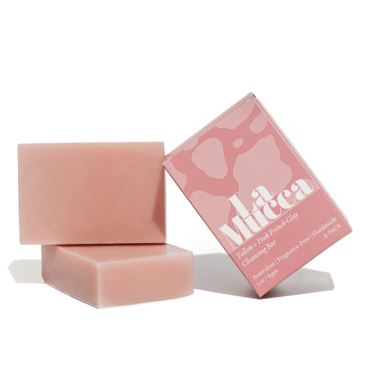 Tallow + Pink French Clay Cleansing Bar (2-pack)